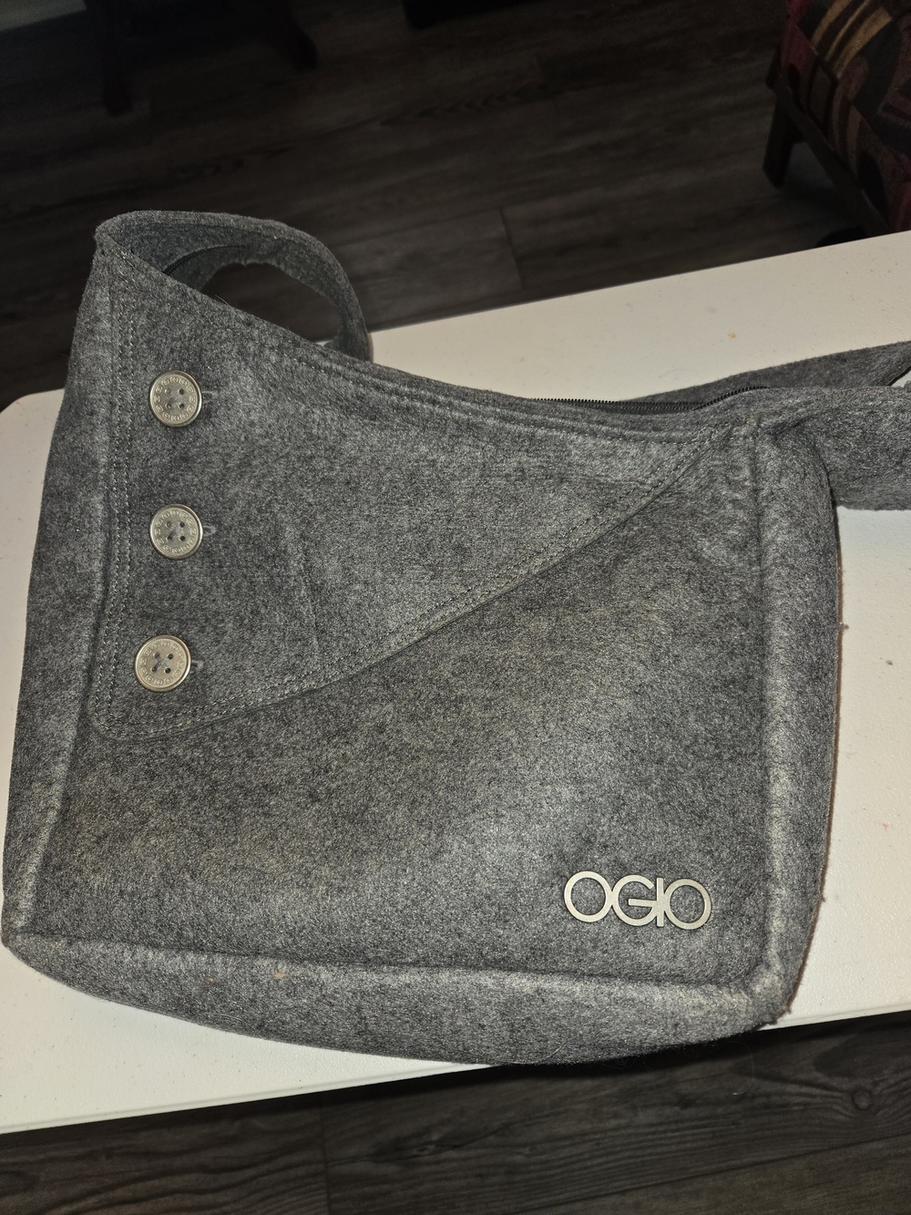 OGIO Gray Felt Crossbody Bag
